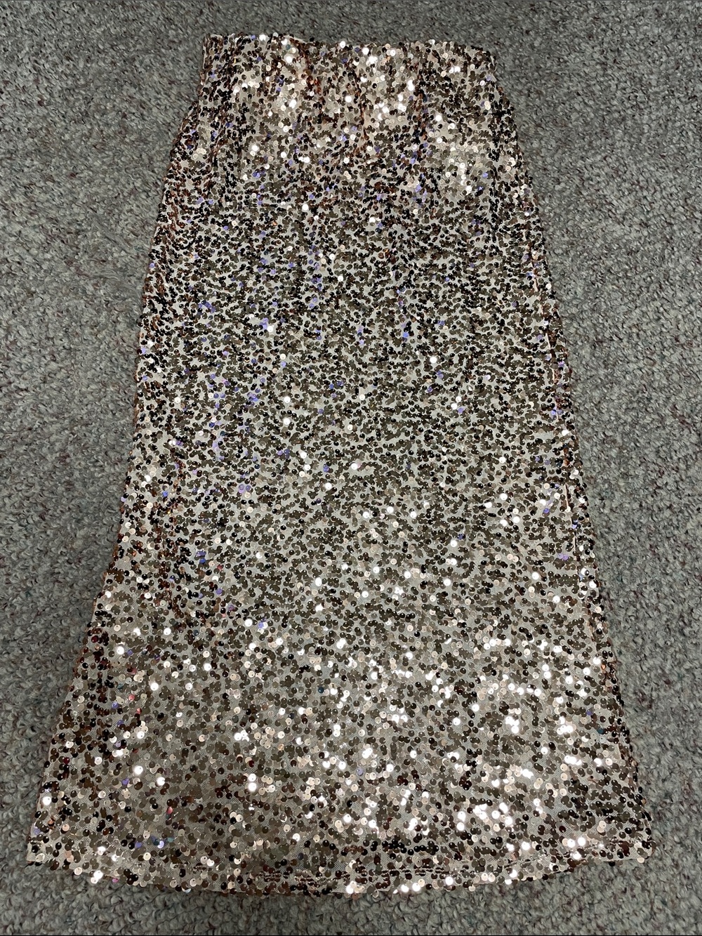 Haver + Blair gold Sequin Pencil midi Skirt — Champagne Sparkle